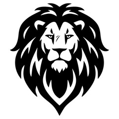 Fototapeta na wymiar Lion Head Scar Logo Illustration Mascot Design Template Icon