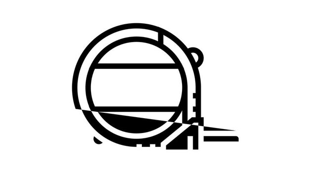 tape meter measure accessory line icon animation