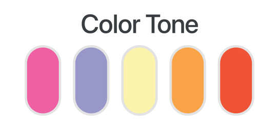set of palette color with five color 