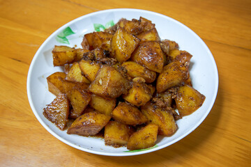 A delicious Chinese home-cooked dish, mashed potatoes