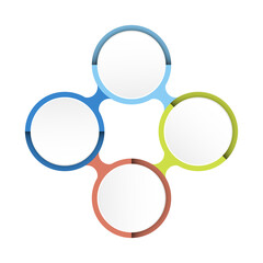 Basic circle infographic with 4 steps, process or options.