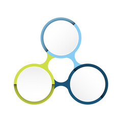 Basic circle infographic with 3 steps, process or options.