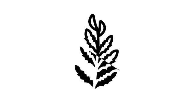 african water fern line icon animation