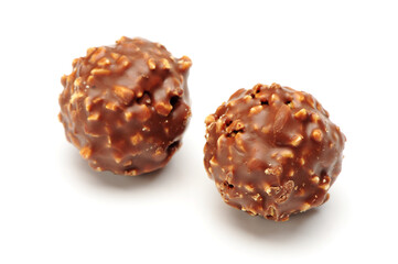 chocolate candy on white background