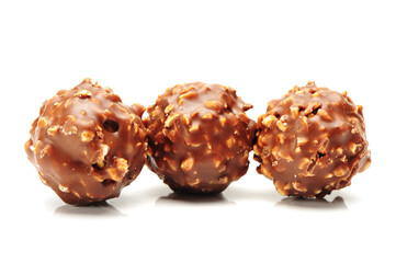 chocolate candy on white background