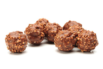 chocolate candy on white background
