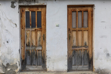 Texture of old wooden doors