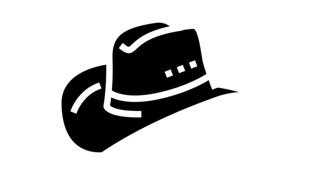 cowboy hat cap glyph icon animation