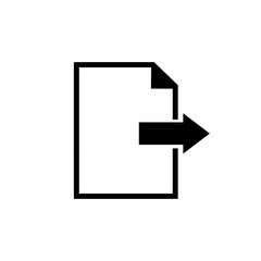 Export documents icon. Output document. Archives. Files. Text. Symbol For websites. Computer and mobile applications.