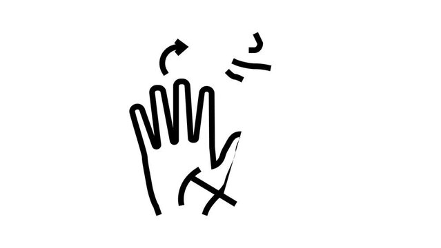 palmomental reflex line icon animation