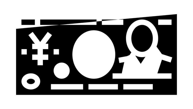 yen jpy glyph icon animation