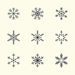 set icon snow line vector illustration template design