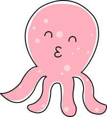cute cartoon octopus smile