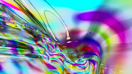 colorful water splash , 3D rendering