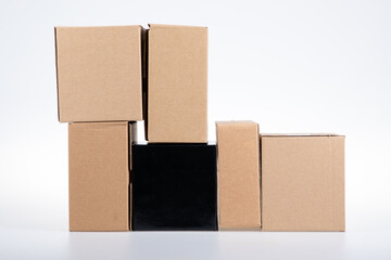 cardboard boxes for delivery of goods parcels warehouse filled with boxes packages transportation system concept