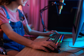 Girl Taking Part in Videogame Tournament