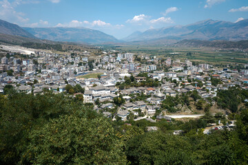 Fototapeta na wymiar Panoramic view of Old Town Gjirokaster, Albania 