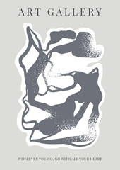 A4 minimal art nouveau poster with geometric elements, modern hipster style template. Abstract vector illustration