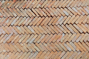 Old brown brick street floor texture background