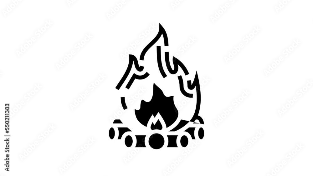 Canvas Prints bonfire fire line icon animation