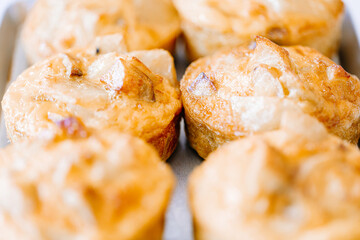 Delicious breakfast or dessert with mini apple pies
