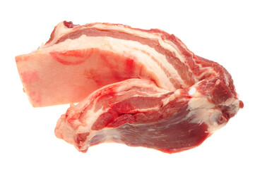 Pork belly on white background