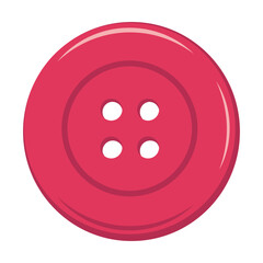 Round button. Sewing and knitting, needlework. Vector illustration of tailor equipment and supplies isolated on white