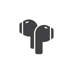 Wireless earbuds vector icon