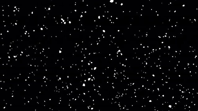 雪が降る A-2 ループ 合成用素材 Isolated falling snow A loop - alpha matte 4K ProRes4444 CG motion graphics