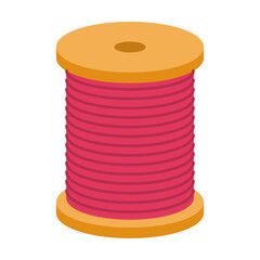 Spool of thread. Sewing and knitting, needlework. Vector illustration of tailor equipment and supplies isolated on white