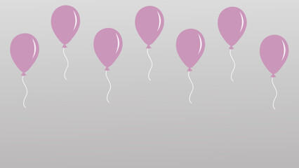 pink balloons isolated on grey background