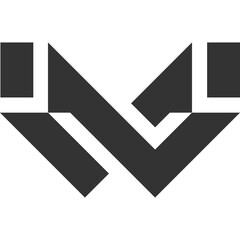 letter W logo bold with black vector