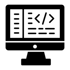 Coding vector icon isolated on white background