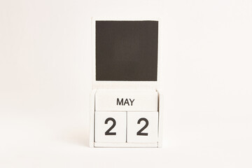 Calendar with the date May 22 and a place for designers. Illustration for an event of a certain date.