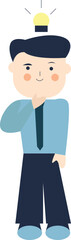 A man worker having idea wear blue shirt