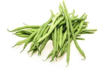 Green kidney bean on white background 