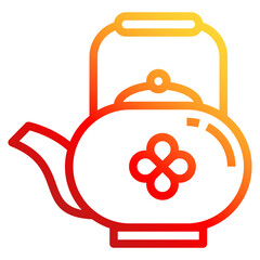 teapot gradient line icon