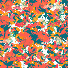 Fototapeta na wymiar Seamless floral vector pattern. Perfect for modern wallpaper, fabric, home decor, and wrapping projects.