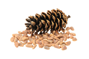 Pine Nuts Isolated on White Background