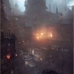 mysterious old city view