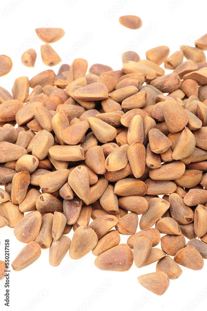 Wall mural Pine Nuts Isolated on White Background - Wall murals