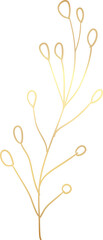 Gold leaf branch illustration
