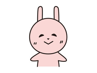 照れ笑いするうさぎのキャラクター