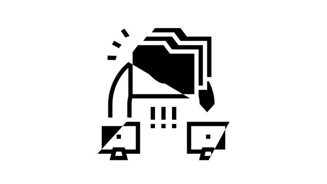 eavesdropping attacks line icon animation