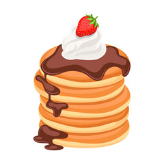 Dessert, chocolate sweet food. Vector illustration of choco delicious product in cafe menu isolated on white