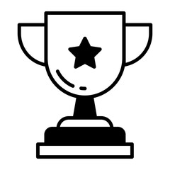 Trophy vector icon isolated on white background