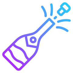 champagne gradient line icon