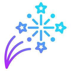fireworks gradient line icon