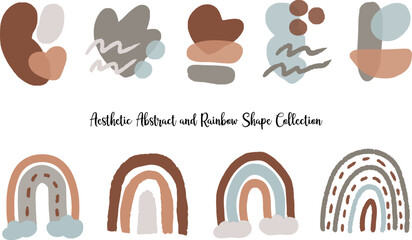 aesthetic modern abstract organic shape with neutral color collection