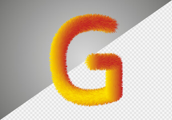 Fluffy text effect G letter. G letter fluffy.